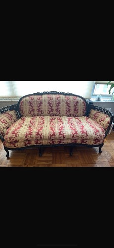 Antique sofa detailed wood - sofa,,